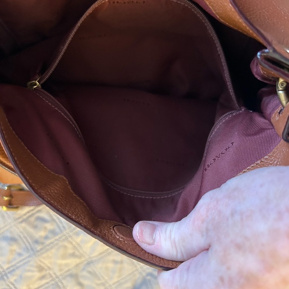 Coach Brown Leather Shoulder Bag with Gold Accents - Picture 6 of 7
